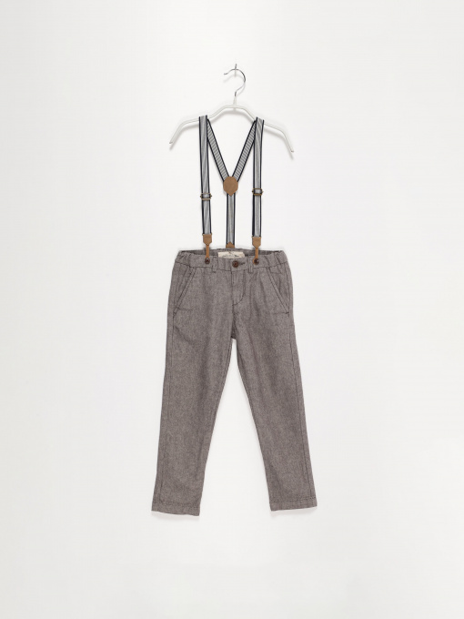 Брюки H&M модель 0755581_сірий комб. Фото