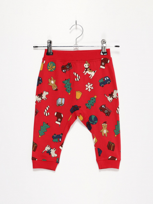 Брюки H&M модель 07802862_червоний комб. Фото