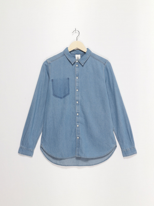 Сорочки H&M модель 0445885_синій Фото