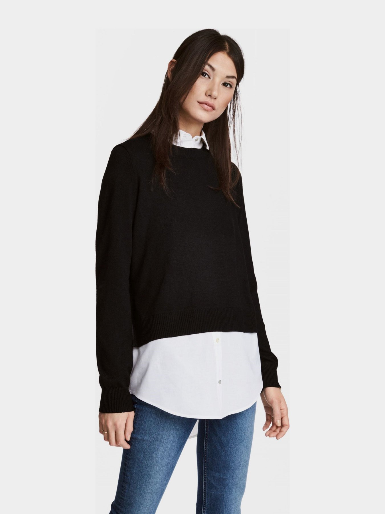 Свитры и кардиганы H&M модель 0490243_чорний з білим Фото