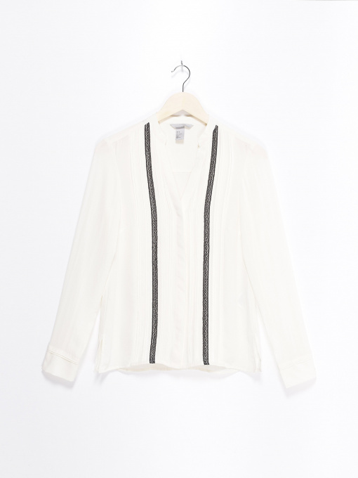 Рубашки H&M модель 0502656_молочний з чорним Фото