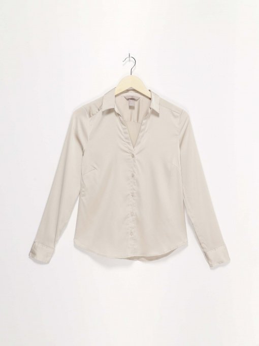 Рубашки H&M модель 0762846_с.бежевий Фото