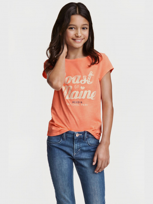 Футболки і поло H&M модель 03202470_помаранчевий комб. Фото