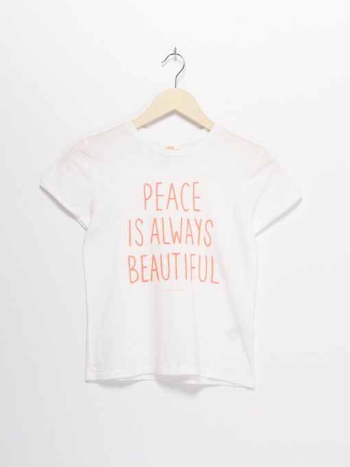 Футболки и поло H&M модель 0619784_білий з помаранчевим Фото