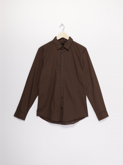 Рубашки H&M модель 0781758_коричневий з т.синім Фото