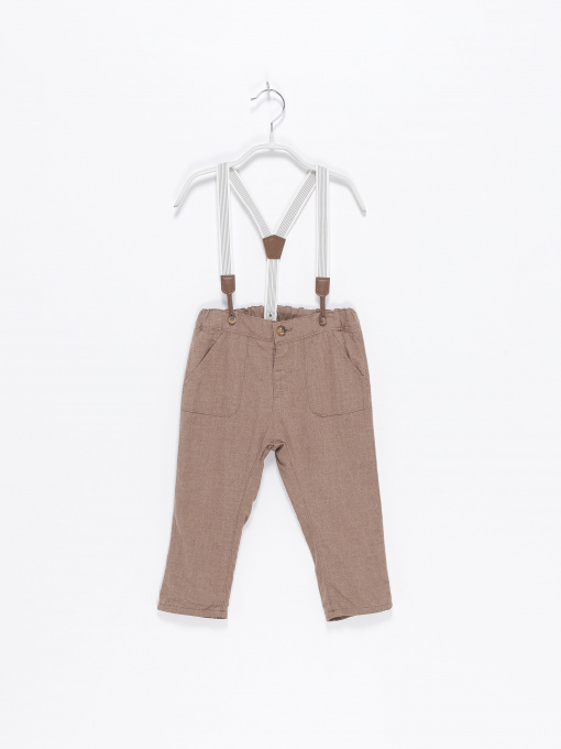 Штани H&M модель 0931778_бежевий Фото
