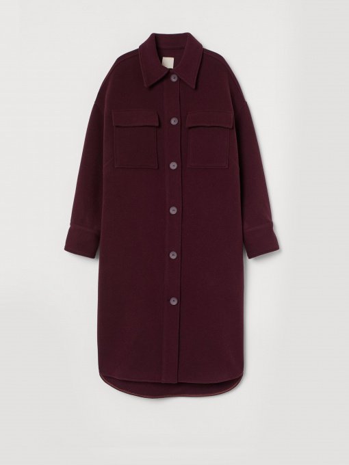 Пальто и плащи H&M модель 0894769_бордовий Фото
