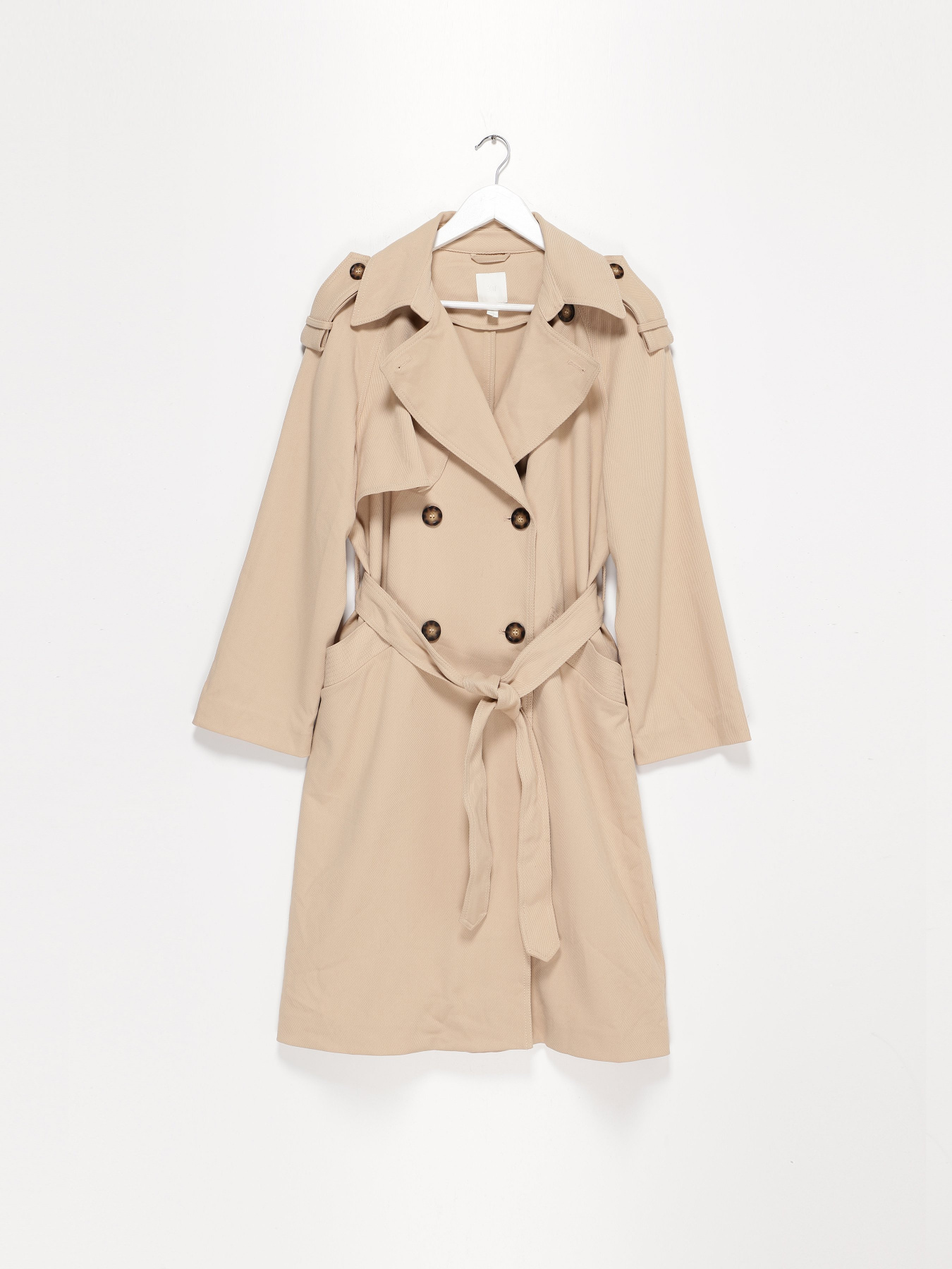 Пальта та плащі H&M модель 0944707_бежевий Пальта та плащі H&M модель 0944707_бежевий Фото