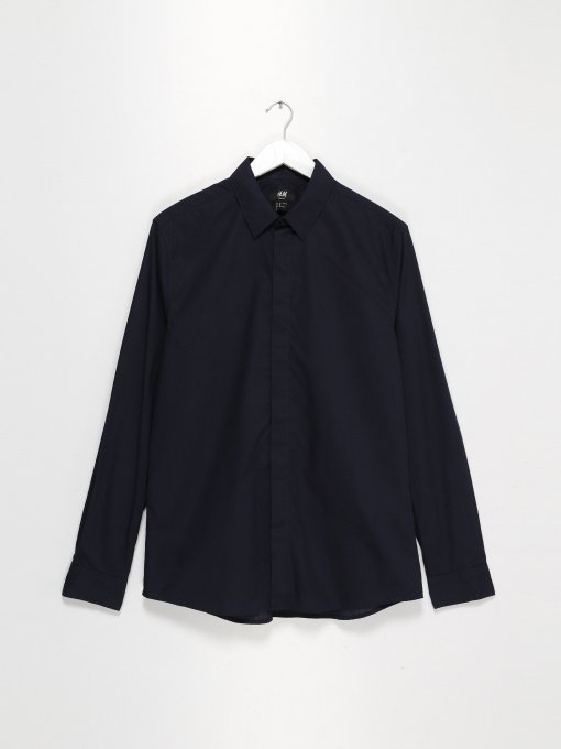 Сорочки H&M модель 0450996_т.синій Фото