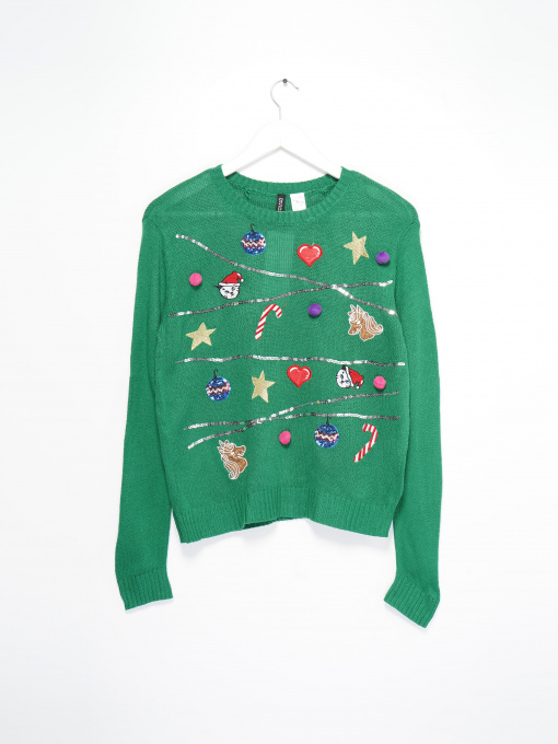 Свитры и кардиганы H&M модель 0539290_зелений комб. Фото