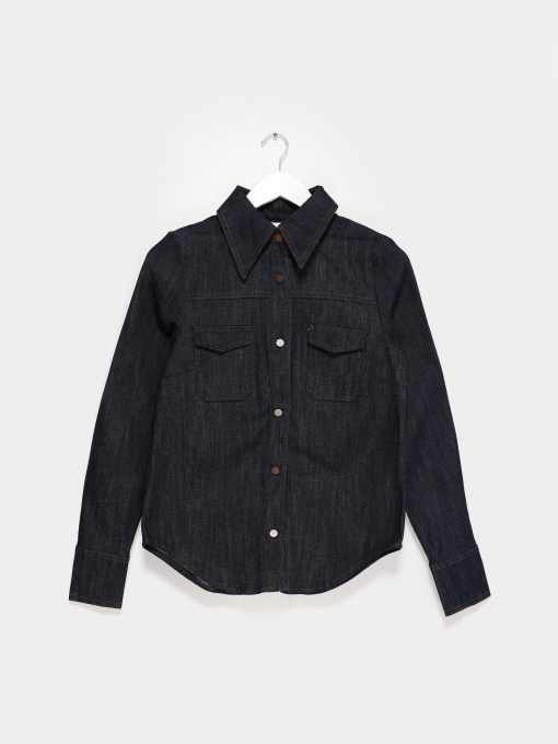 Рубашки H&M модель 0689982_т.синій Фото