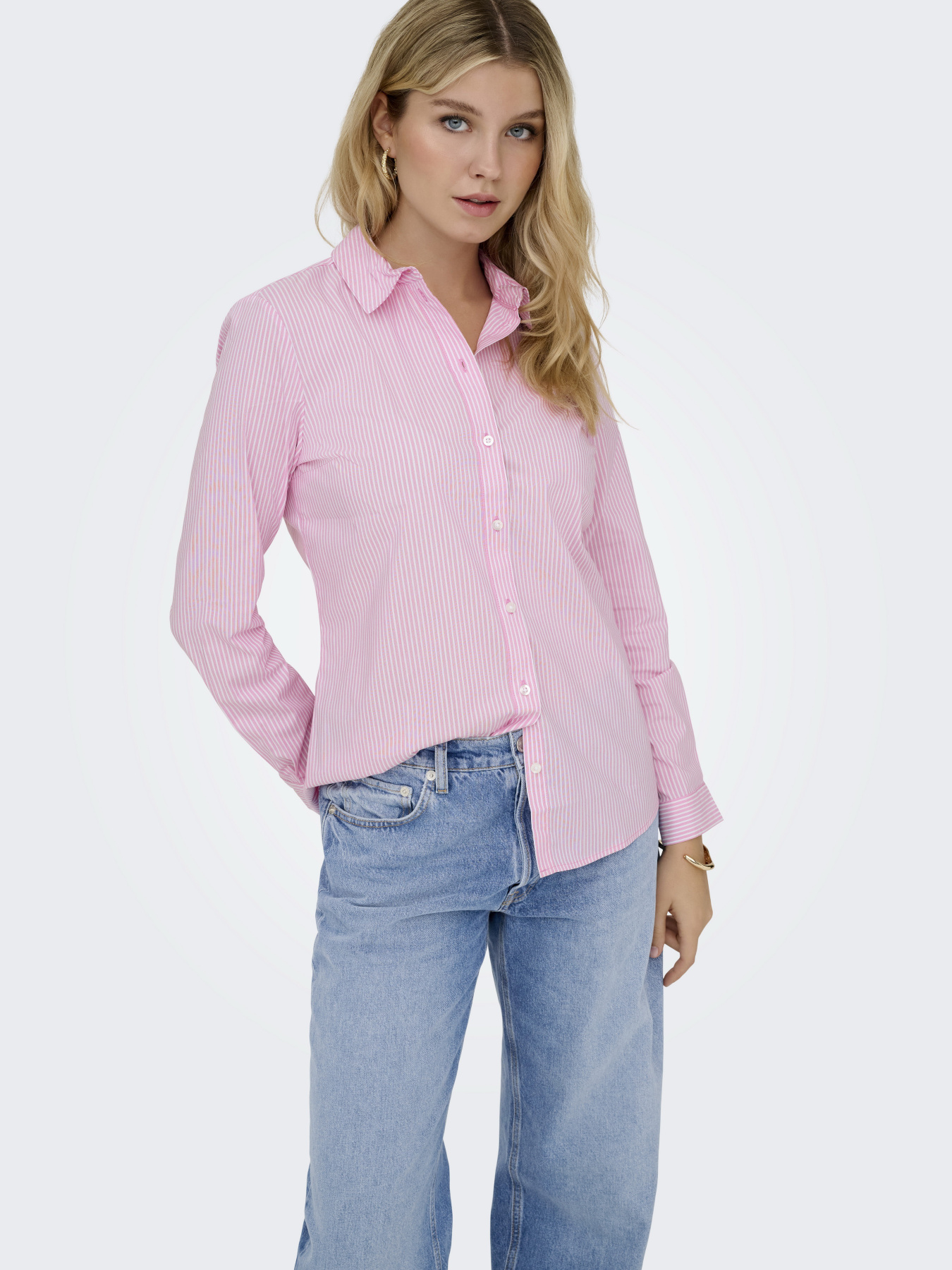 Рубашки JDY MIO L/S SHIRT модель 15149877_Shocking Pink SMALL WHITE Фото