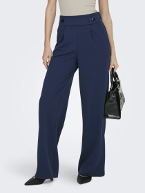 Брюки JDY GEGGO LIFE NEW LONG PANT модель 15208430_Black Iris BLACK BUTTONS Фото