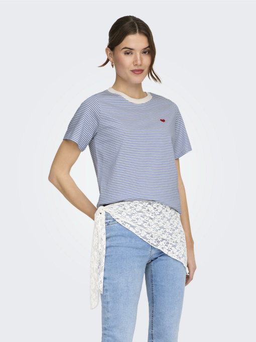 Футболки и поло JDY PISA S/S PRINT TOP модель 15298612_Ebb And Flow CD STRIPES AN Фото
