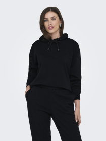Худи и свитшоты JDY AMALFI LIFE L/S HOOD SWEAT модель 15356341_Black Фото