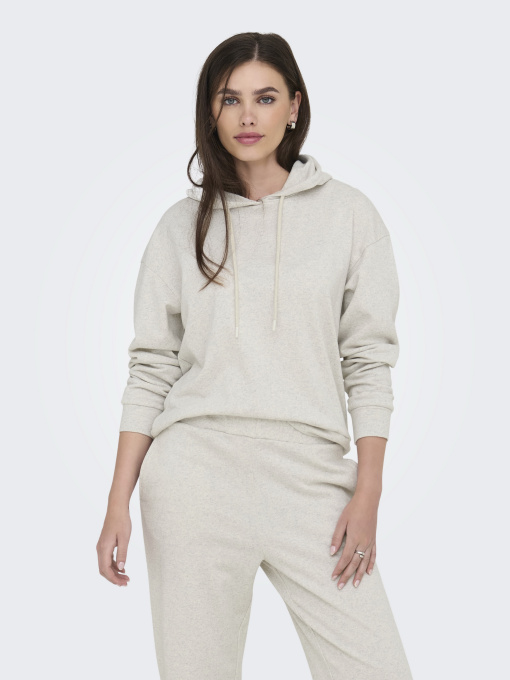 Худі та світшоти JDY AMALFI LIFE L/S HOOD SWEAT модель 15356341_Oatmeal MELANGE Фото