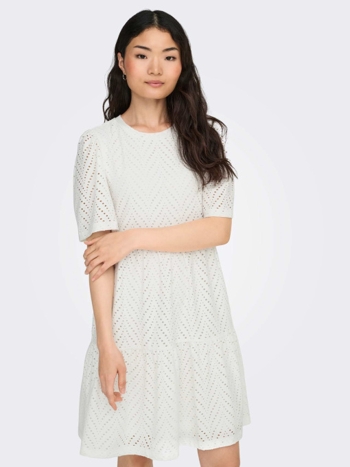 Платья JDY CARLA CATHINKA S/S DRESS модель 15254680_Cloud Dancer Фото