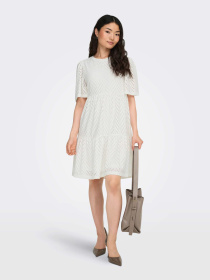 Платья JDY CARLA CATHINKA S/S DRESS модель 15254680_Cloud Dancer Фото