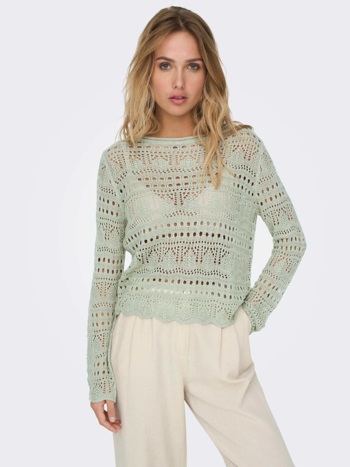 Худи и свитшоты JDY SUN LAY L/S BOATNECK PULLOV. K модель 15287384_Desert Sage Фото