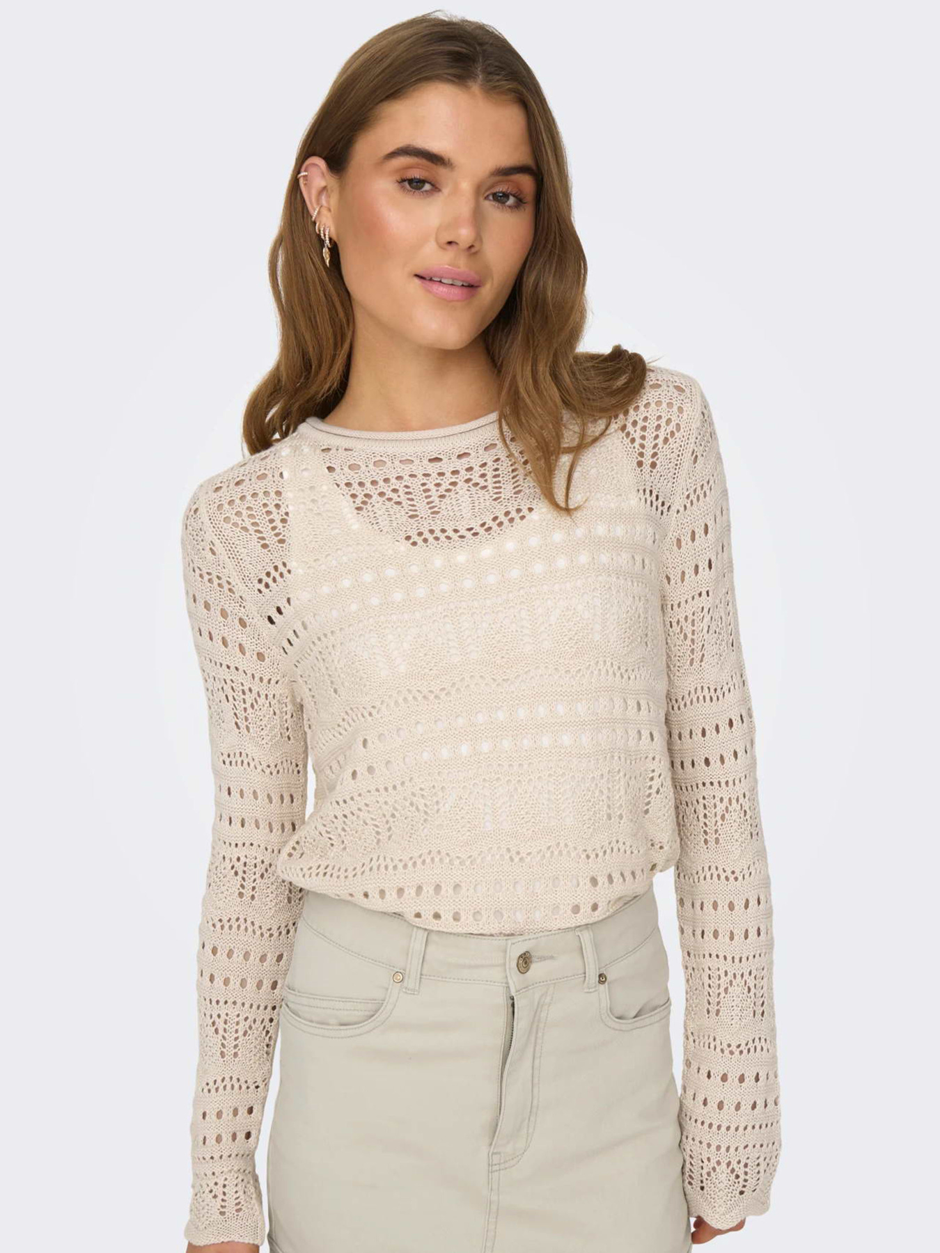 Худи и свитшоты JDY SUN LAY L/S BOATNECK PULLOV. K модель 15287384_Tapioca Фото