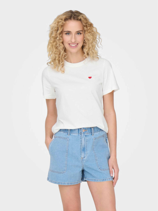 Футболки и поло JDY PISA S/S PRINT TOP модель 15298612_Cloud Dancer BITTERSWEET H Фото