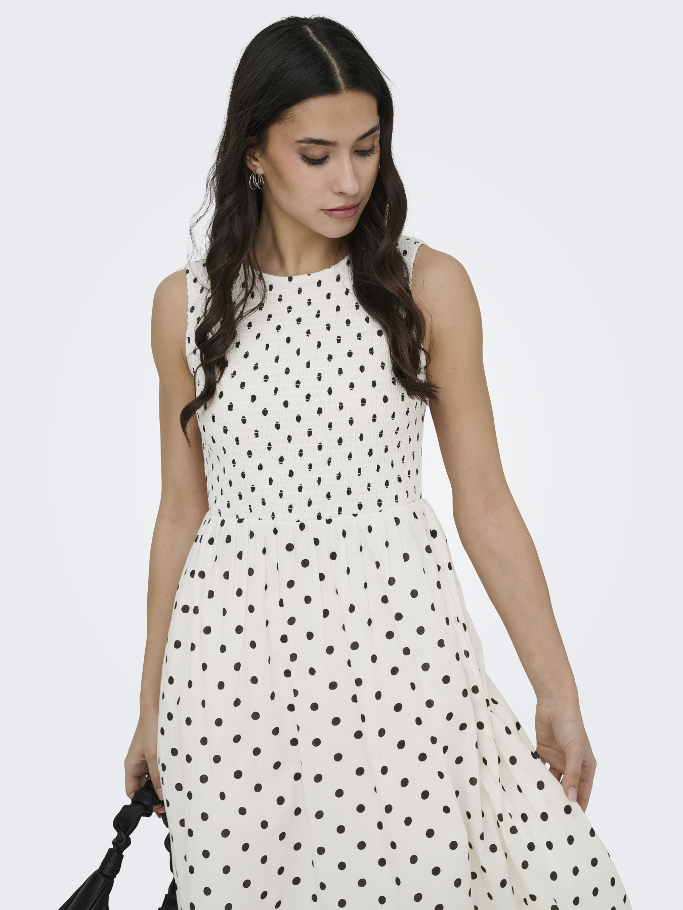 Сукні JDY DIEGO S/L SMOCK MIDI DRESS модель 15373074_Cloud Dancer BLACK DOT Фото