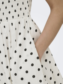 Сукні JDY DIEGO S/L SMOCK MIDI DRESS модель 15373074_Cloud Dancer BLACK DOT Фото