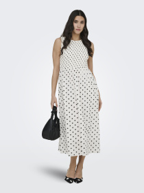 Сукні JDY DIEGO S/L SMOCK MIDI DRESS модель 15373074_Cloud Dancer BLACK DOT Фото