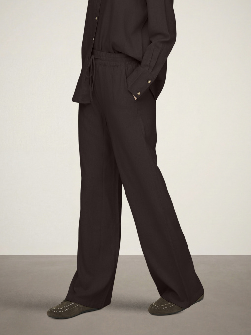 Брюки JDY SAY HW LINEN WIDE PANT модель 15318361_Chocolate Torte Фото