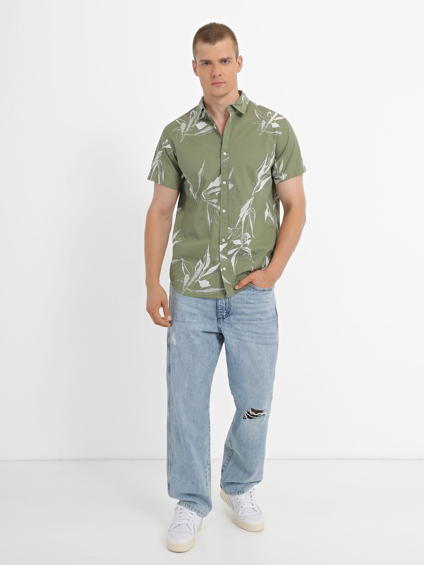 Сорочки JACK & JONES модель 12227680_Oil Green Сорочки JACK & JONES модель 12227680_Oil Green Фото