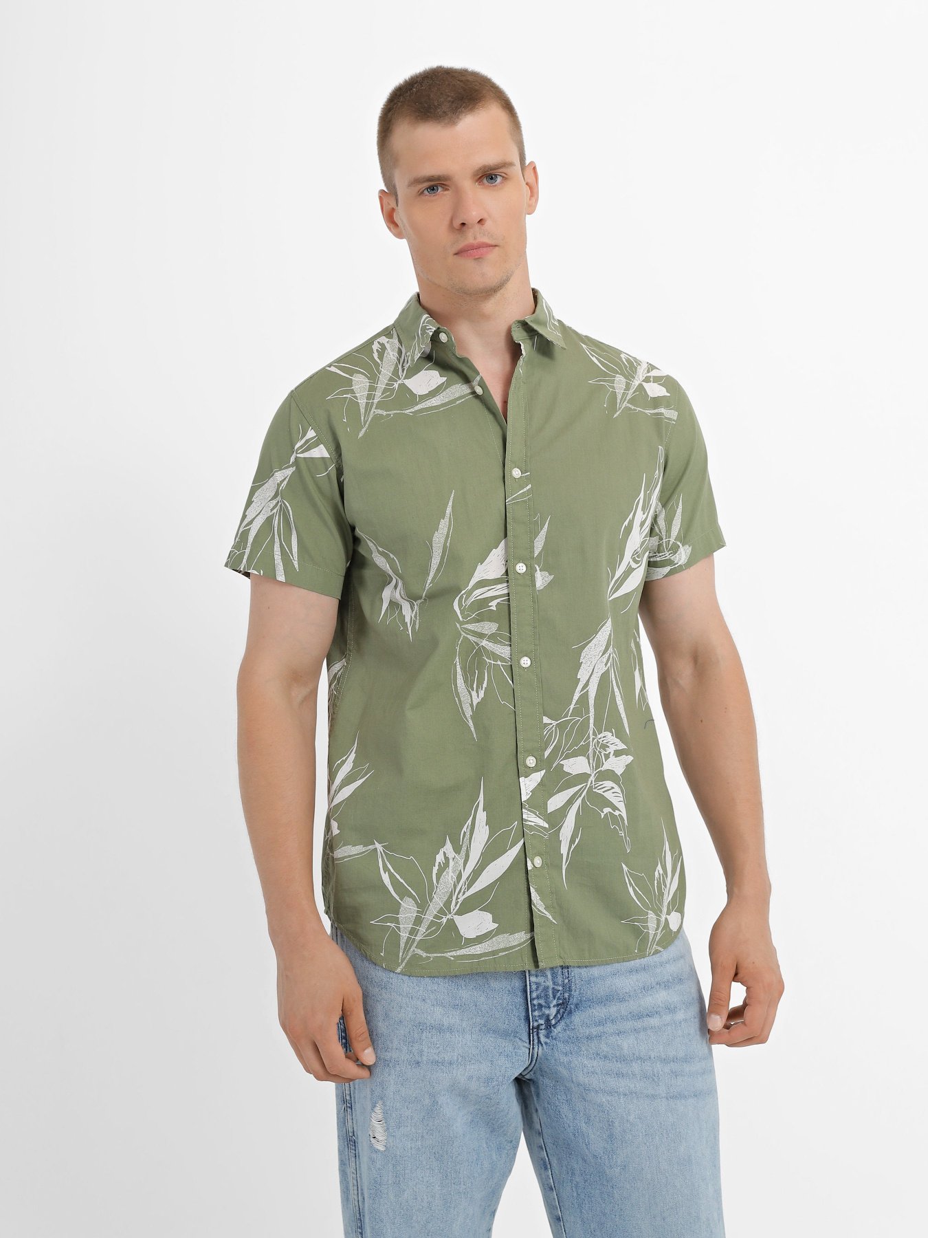 Сорочки JACK & JONES модель 12227680_Oil Green Сорочки JACK & JONES модель 12227680_Oil Green Фото