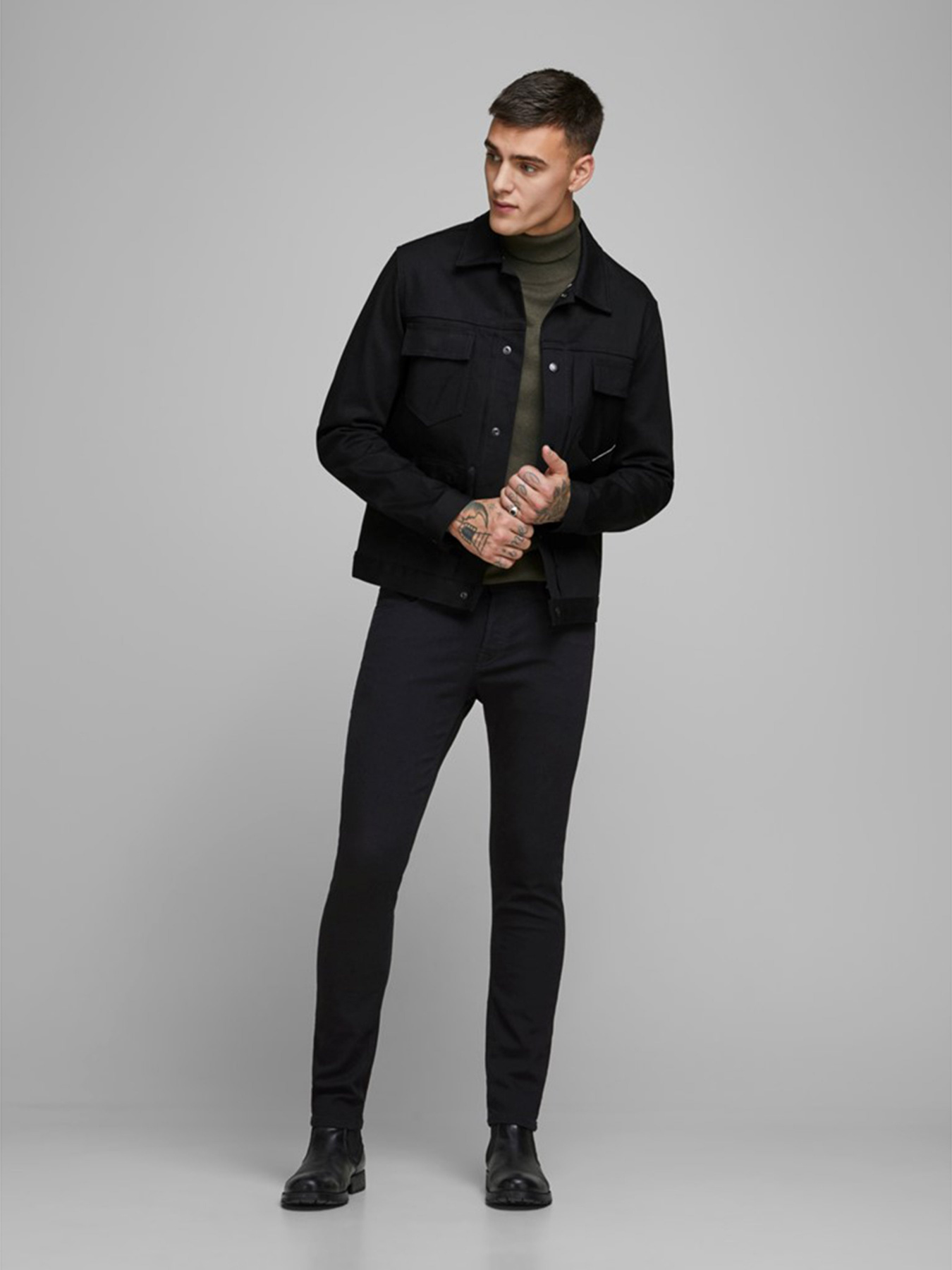 Джинсы JACK & JONES модель 12152346_Black Denim Джинсы JACK & JONES модель 12152346_Black Denim Фото