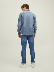 Рубашки JACK & JONES модель 12138115_Medium Blue Denim Фото