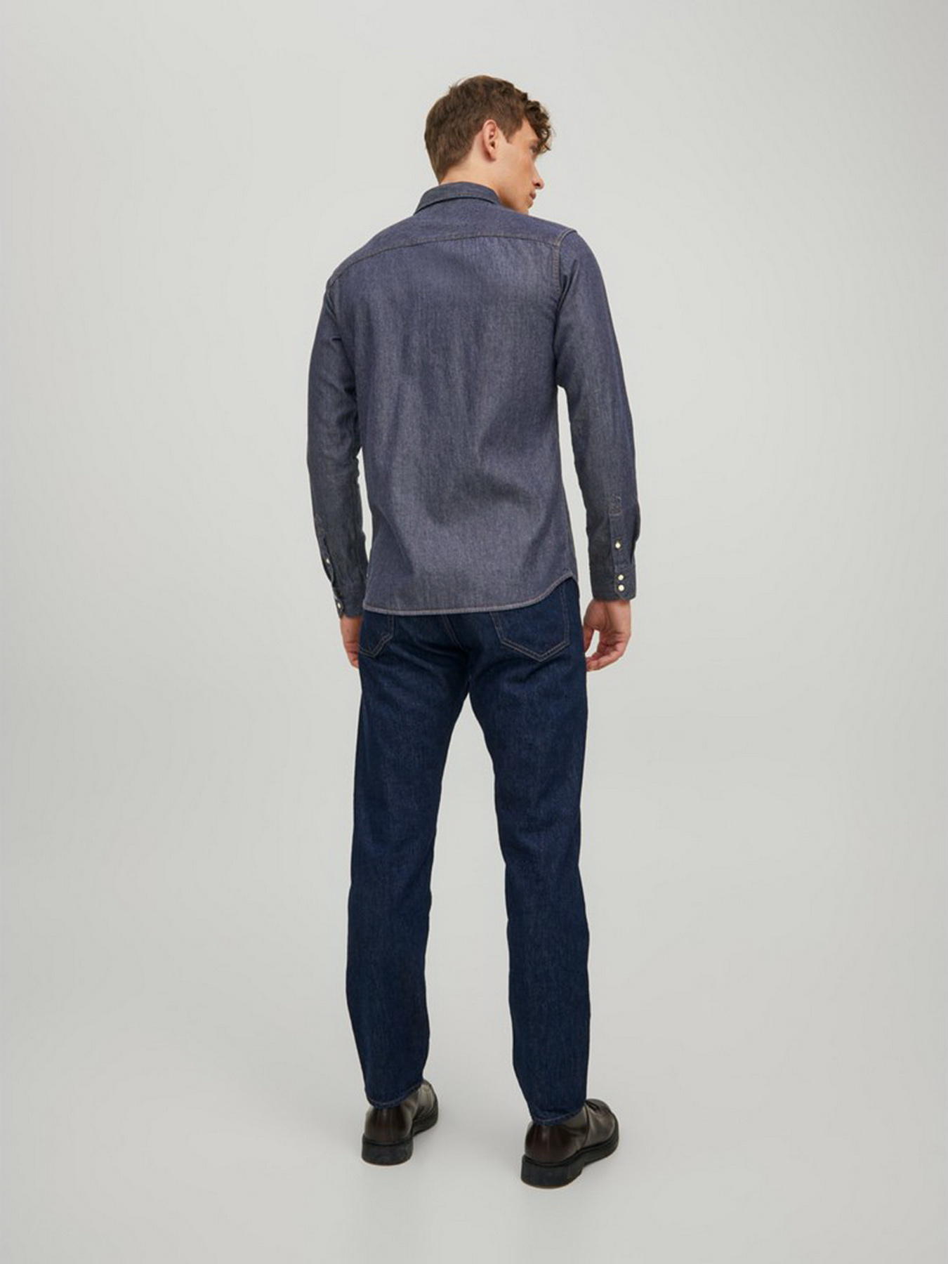Сорочки JACK & JONES модель 12138115_Dark Denim Сорочки JACK & JONES модель 12138115_Dark Denim Фото