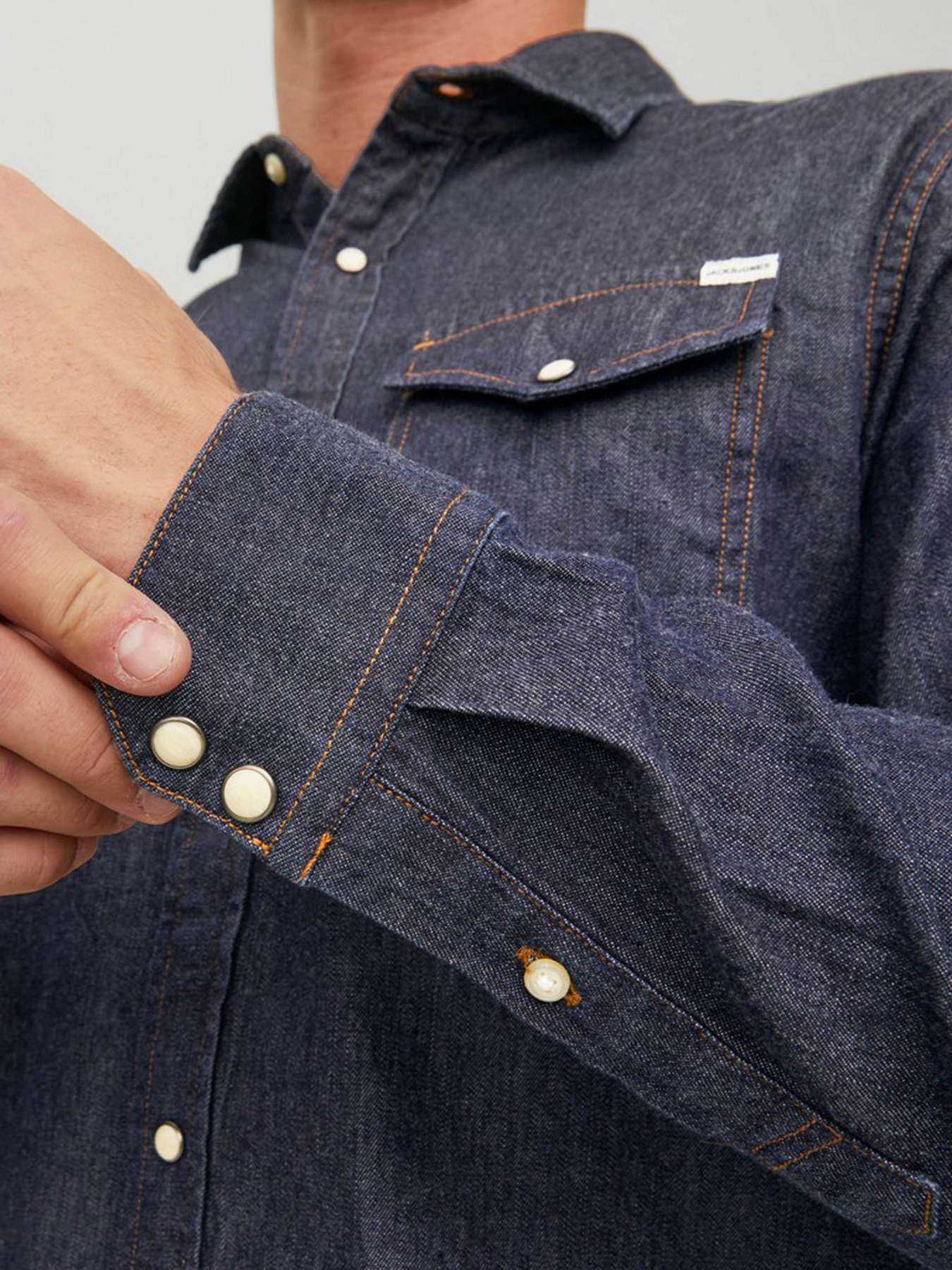 Сорочки JACK & JONES модель 12138115_Dark Denim Сорочки JACK & JONES модель 12138115_Dark Denim Фото