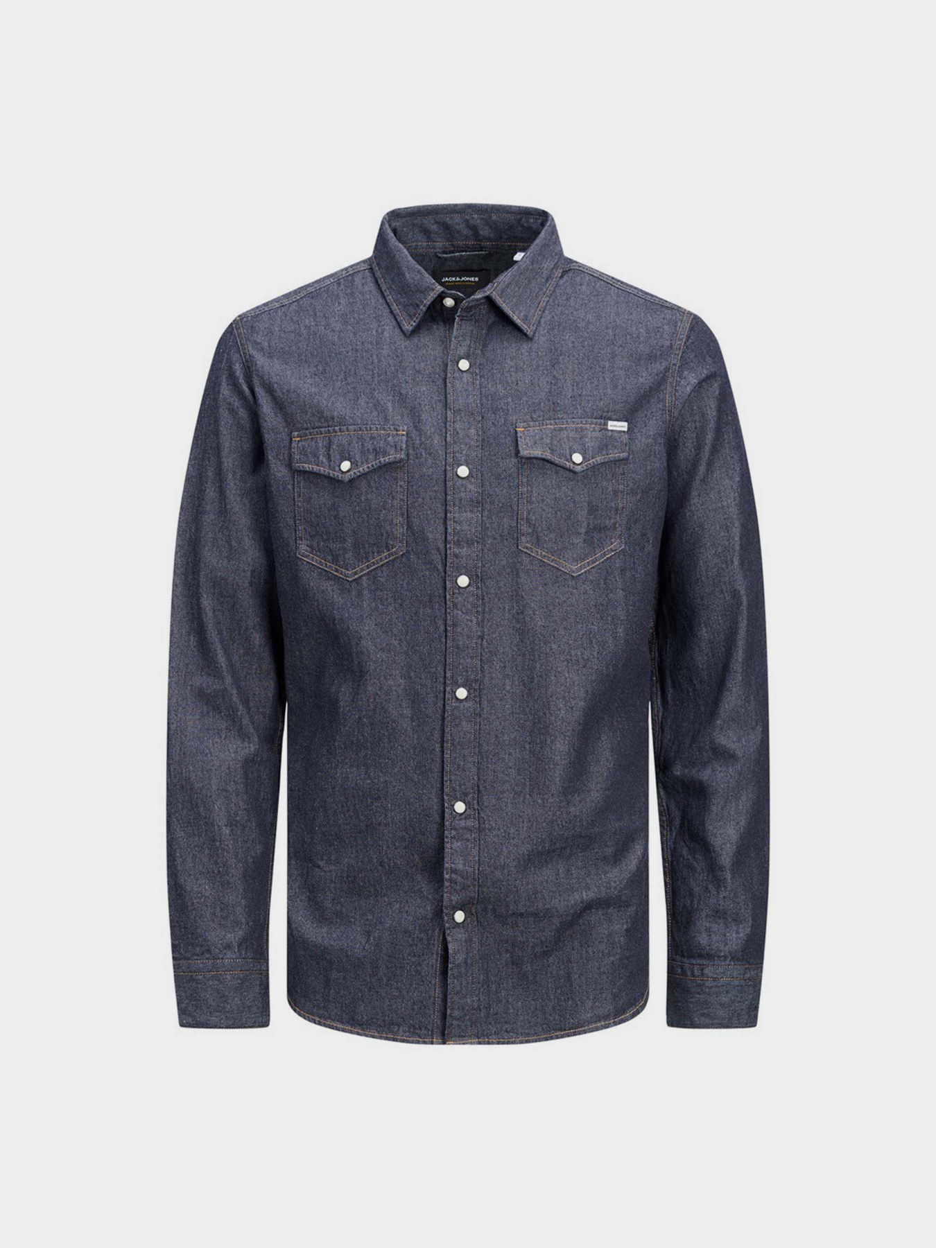 Сорочки JACK & JONES модель 12138115_Dark Denim Сорочки JACK & JONES модель 12138115_Dark Denim Фото