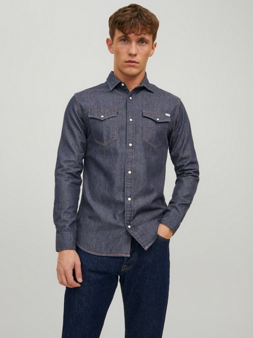 Сорочки JACK & JONES модель 12138115_Dark Denim Фото