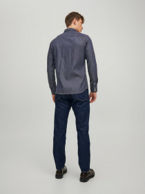 Сорочки JACK & JONES модель 12138115_Dark Denim Фото