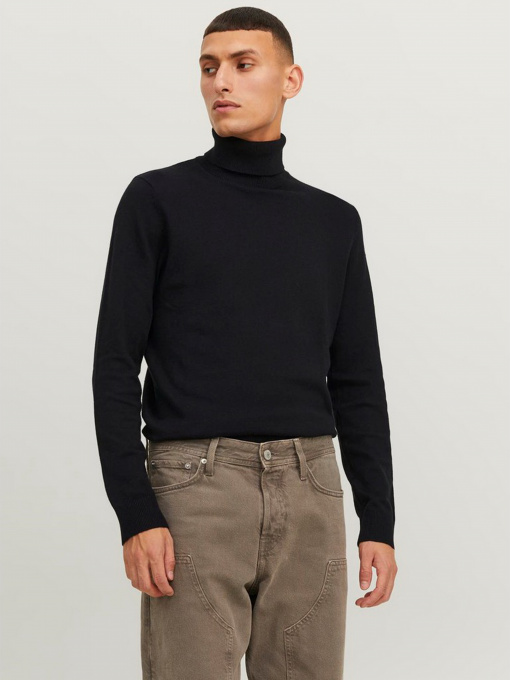 Свитры и кардиганы JACK & JONES EMIL KNIT ROLL NECK модель 12157417_Black Фото