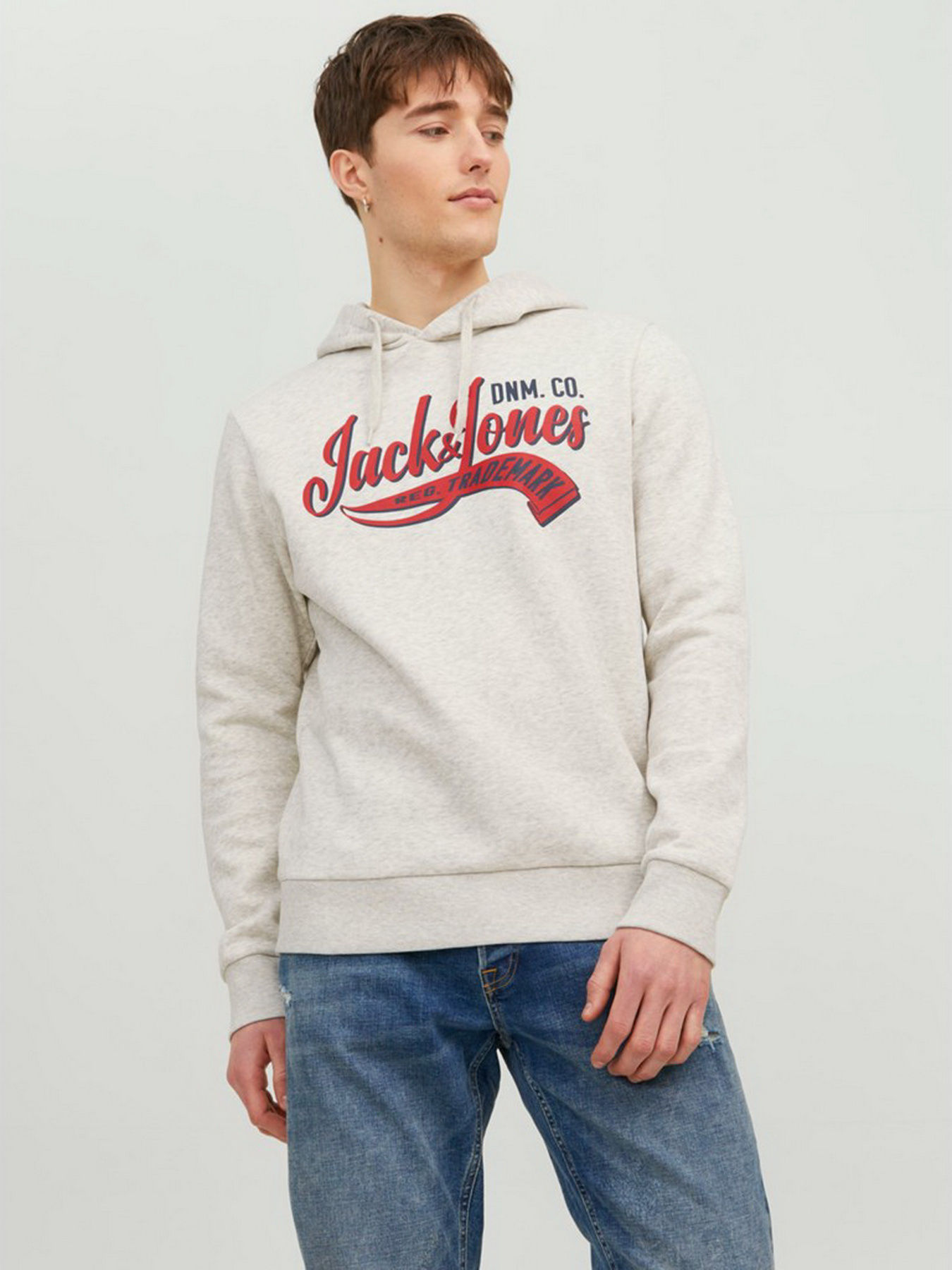 Худі та світшоти JACK & JONES модель 12233597_White Melange Худі та світшоти JACK & JONES модель 12233597_White Melange Фото