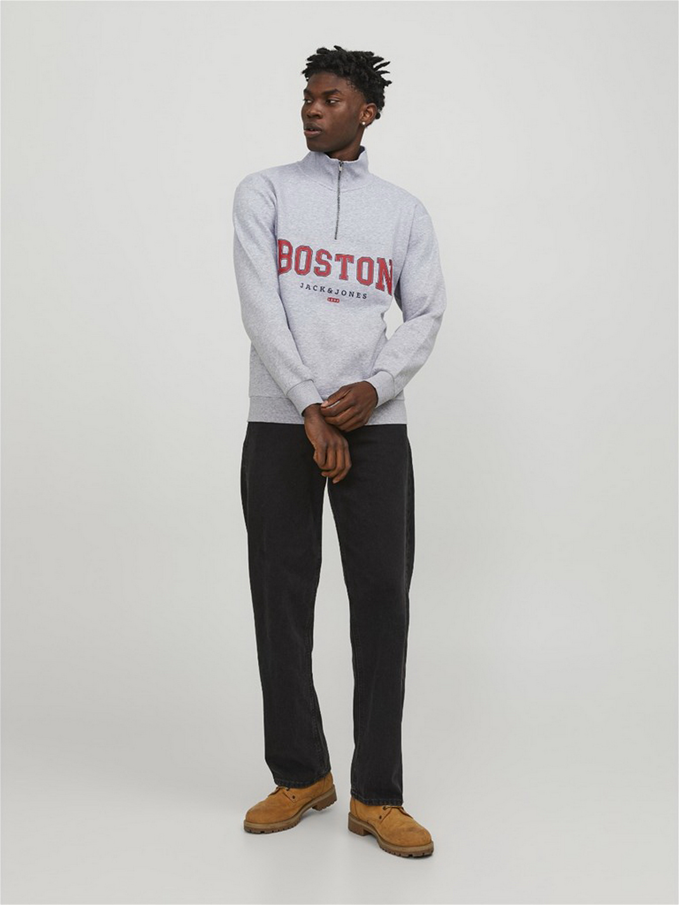 Худі та світшоти JACK & JONES модель 12257392_Light Grey Melange Худі та світшоти JACK & JONES модель 12257392_Light Grey Melange Фото