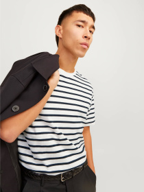 Футболки и поло JACK & JONES модель 12156101_Cloud Dancer Navy Blazer Фото