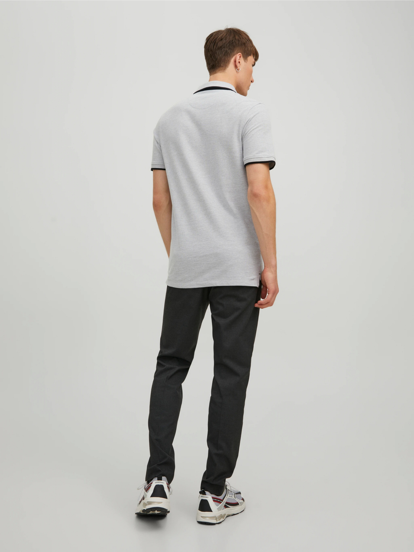 Футболки і поло JACK & JONES PAULOS POLO модель 12136668_Light Grey Melange SLIM FI Футболки і поло JACK & JONES PAULOS POLO модель 12136668_Light Grey Melange SLIM FI Фото