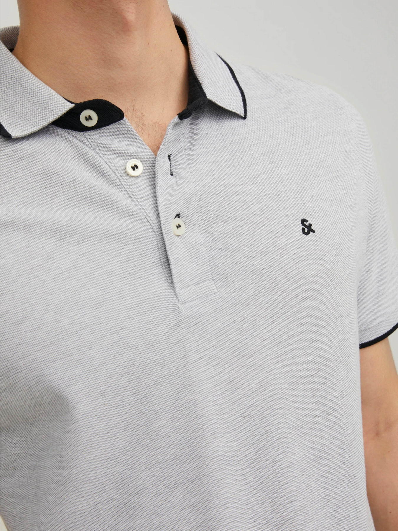 Футболки і поло JACK & JONES PAULOS POLO модель 12136668_Light Grey Melange SLIM FI Футболки і поло JACK & JONES PAULOS POLO модель 12136668_Light Grey Melange SLIM FI Фото