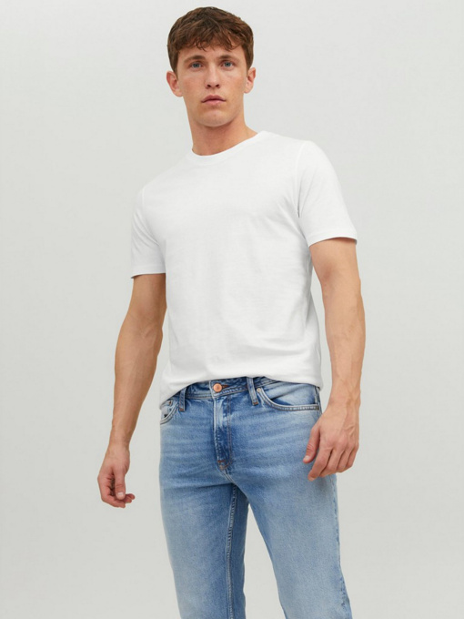 Футболки и поло JACK & JONES ORGANIC BASIC TEE модель 12156101_White SLIM Фото