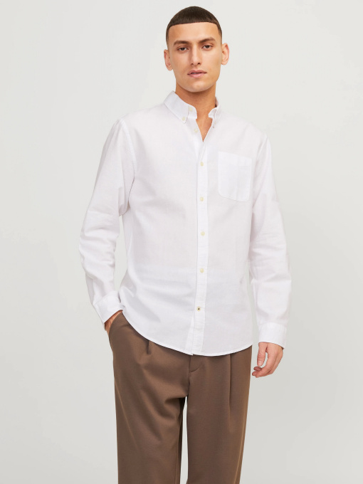 Рубашки JACK & JONES модель 12182486_White SLIM FIT Фото