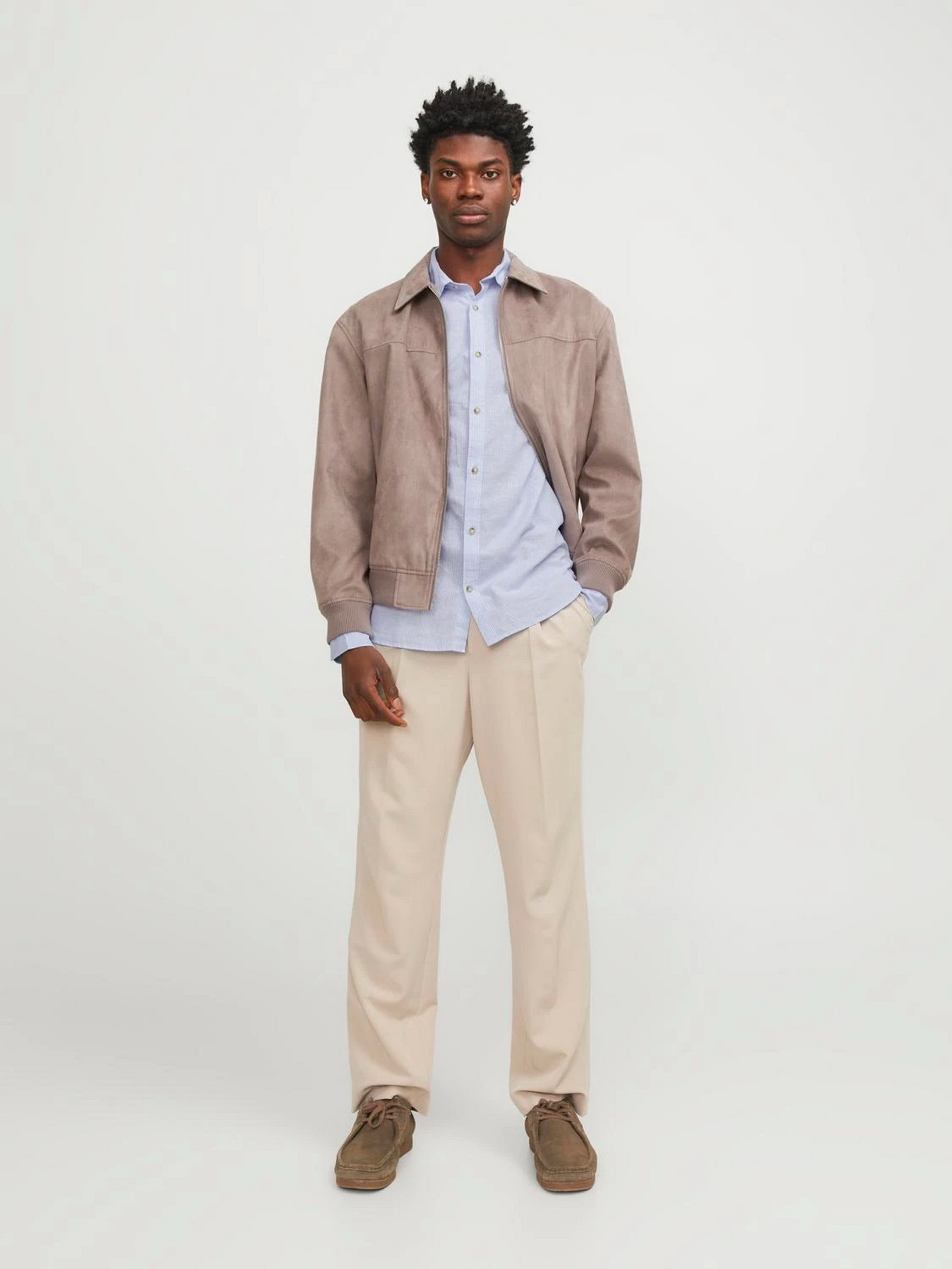 Рубашки JACK & JONES модель 12248384_Cashmere Blue /WHITE Фото