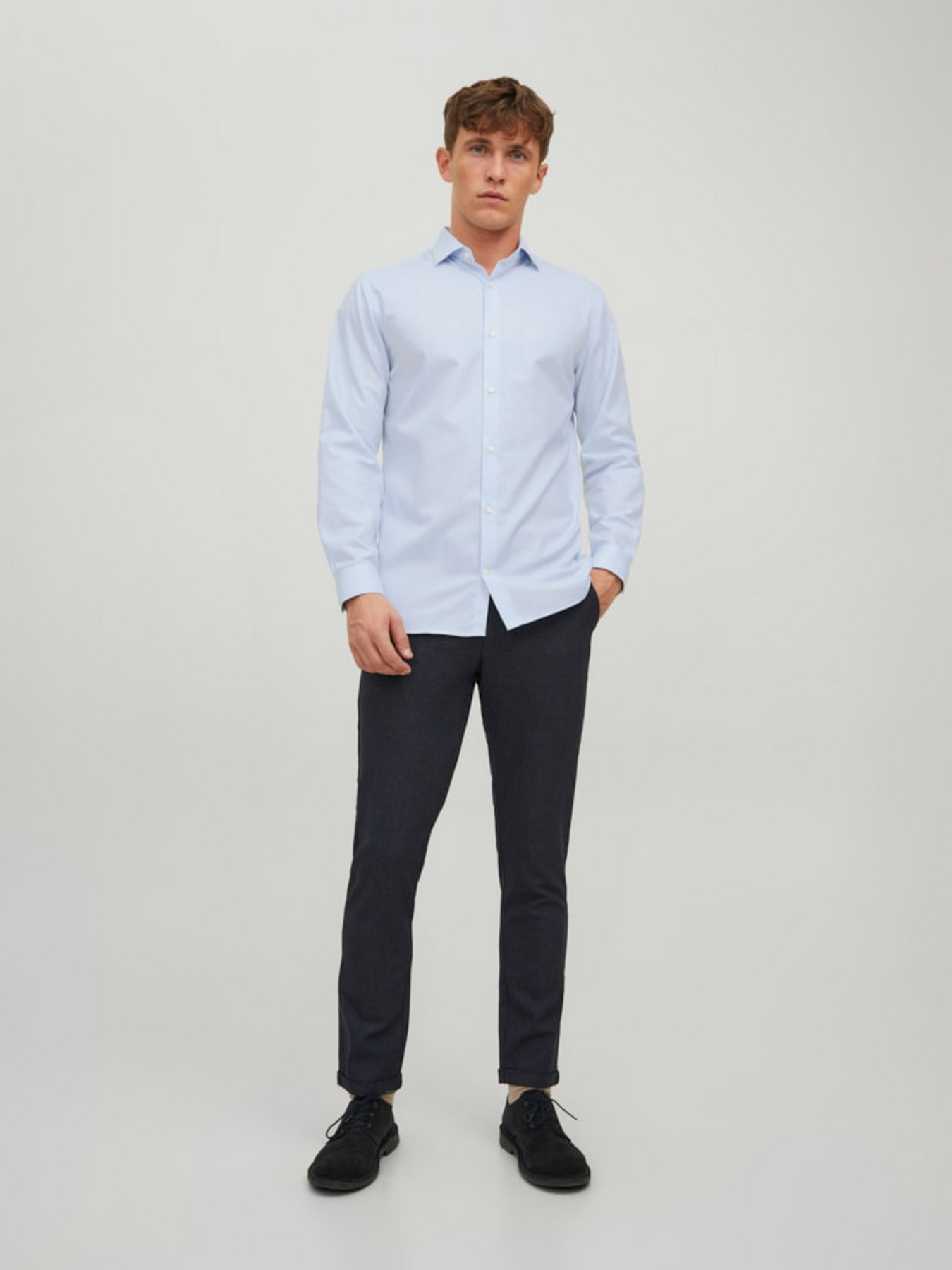 Рубашки JACK & JONES модель 12227385_Cashmere Blue SLIM FIT Фото
