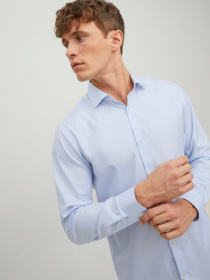 Рубашки JACK & JONES модель 12227385_Cashmere Blue SLIM FIT Фото