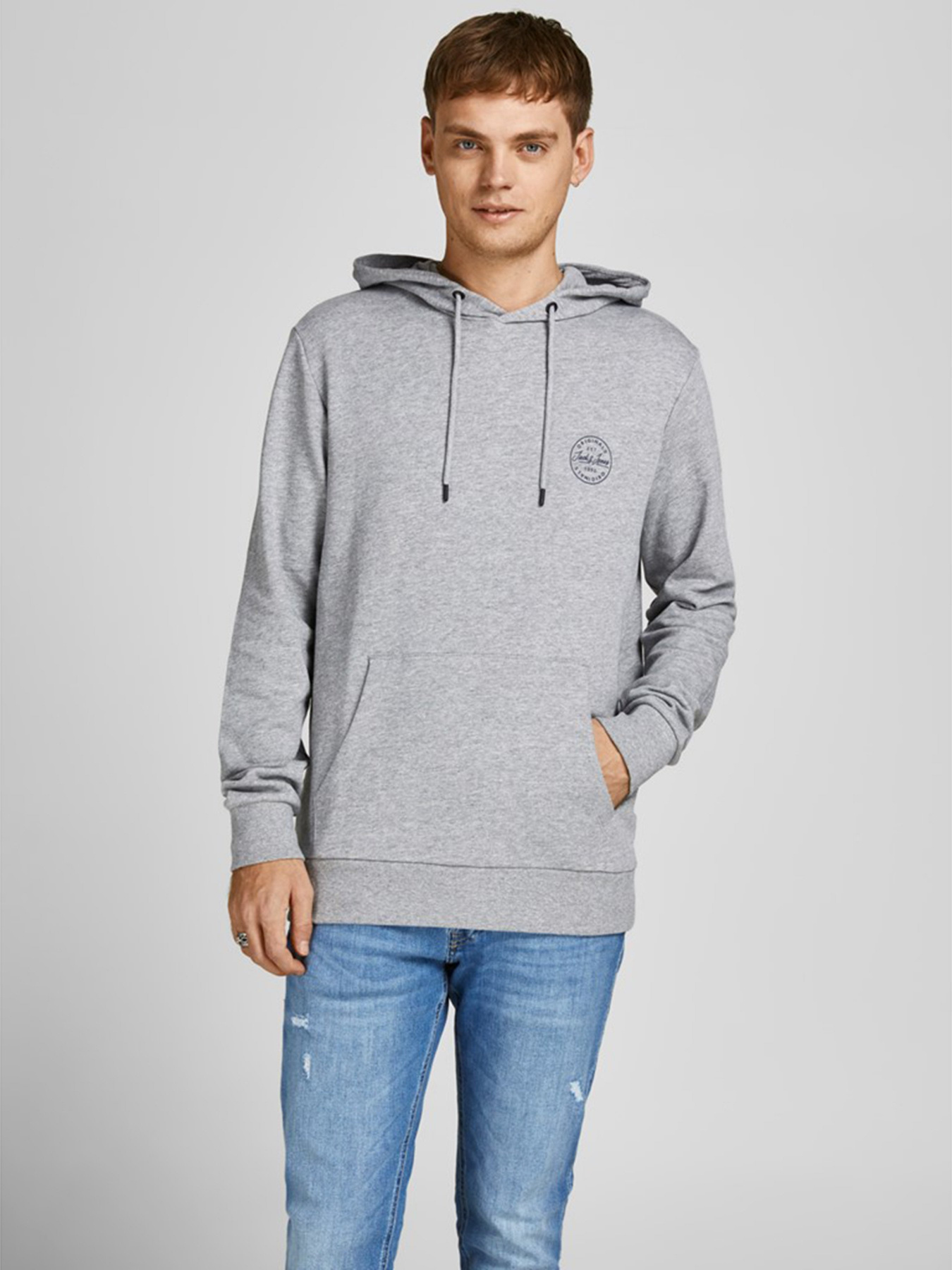 Худі та світшоти JACK & JONES модель 12205081_Light Grey Melange Худі та світшоти JACK & JONES модель 12205081_Light Grey Melange Фото